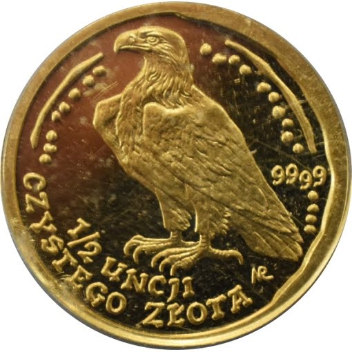 Polska 200 złotych 1997 r. Bielik 1/2 uncji złota + certyfikat